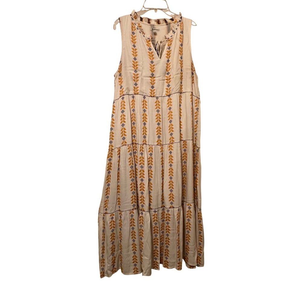 Versona Large Tank Dress Aztec Tassels Maxi Lined Tiered Career festival Comfort - Picture 2 of 16